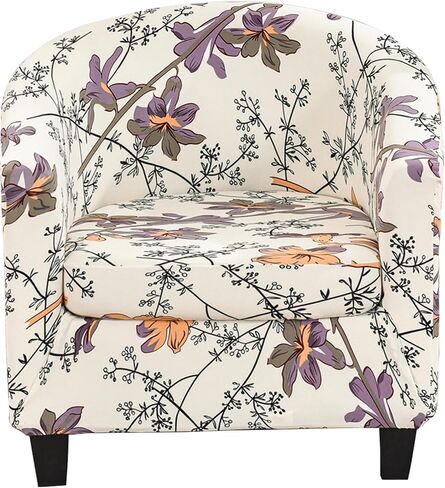 Club Chair Slipcover 2 Piece, Stretch Barrel Tub Chair Covers for Armchair, Soft Removable Chair Slipcovers Furniture Protector, Solid Armchair Chair Covers for Living Room in Saudi Arabia