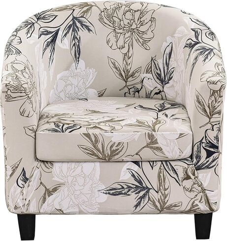Club Chair Slipcover 2 Piece, Stretch Barrel Tub Chair Covers for Armchair, Soft Removable Chair Slipcovers Furniture Protector, Solid Armchair Chair Covers for Living Room in Saudi Arabia