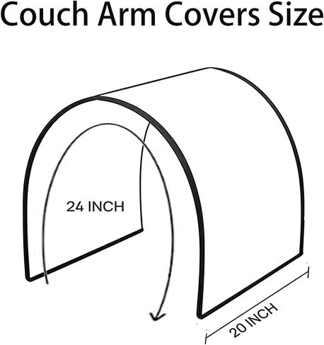 Couch Chair Arm Covers for Sofa, Waterproof Armrest Armchair Covers Non-Slip Recliner Slipcovers, Set of 2 (Light Gray, 24"×20") in Saudi Arabia
