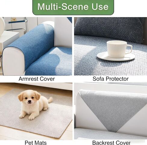 Couch Chair Arm Covers for Sofa, Waterproof Armrest Armchair Covers Non-Slip Recliner Slipcovers, Set of 2 (Light Gray, 24"×20") in Saudi Arabia