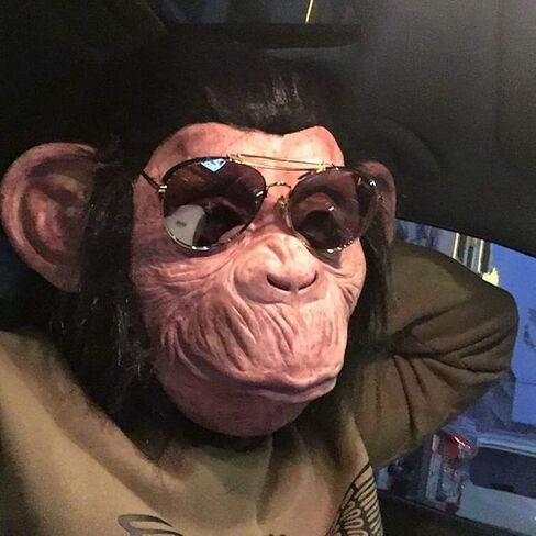 Utaomld Monkey Mask Costume Animal Full Head Masks with Wig Novelty Gorilla Orangutan Black Chimp Headwear Costumes Latex Headgear Dress Up Halloween Adult Teens Men Women Cosplay Party Props in Saudi Arabia
