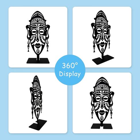 Metal African Mask Tabletop Decor, Traditional Tribal Ethnic Mask Table Top Decor, Abstract Africa Culture Artwork, Centerpiece Table Decorations, Afrocentric Gifts in Saudi Arabia