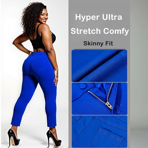 Women Dress Pants Slim Fit Stretch Comfy Business Casual Work Pants Skinny Leg with Pocket 30 Blue 39 S in Saudi Arabia