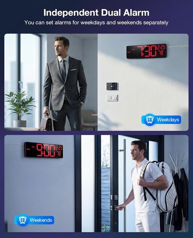 Large Digital Wall Clocks Bluetooth Sync Time,16" Digital Wall Clock Large Display for Classroom,Big Led Wall Clock with RGB Color,Date,Week,Alarm,Temp for Living Room,Bedroom,Gym,Office in Saudi Arabia