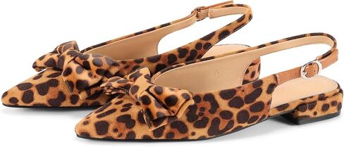 Coutgo Womens Slingback Flats Pointed Toe Bow Ballet Flats Comfortable Slip On Work Party Dress Shoes in Kuwait