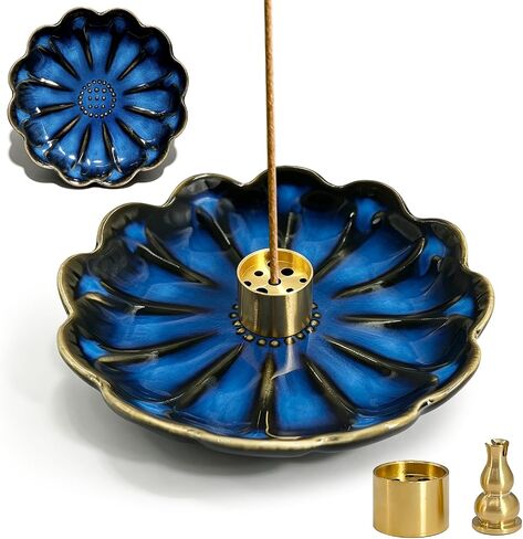 Incense Holder for Sticks, Ceramic Handmade Stick Incense Burner Tray with 2 Pcs Incense Holes – Multi-Purpose Ash Catcher for Sticks, Coils, White Sage & Palo Santo – Meditation Yoga Decor in Saudi Arabia