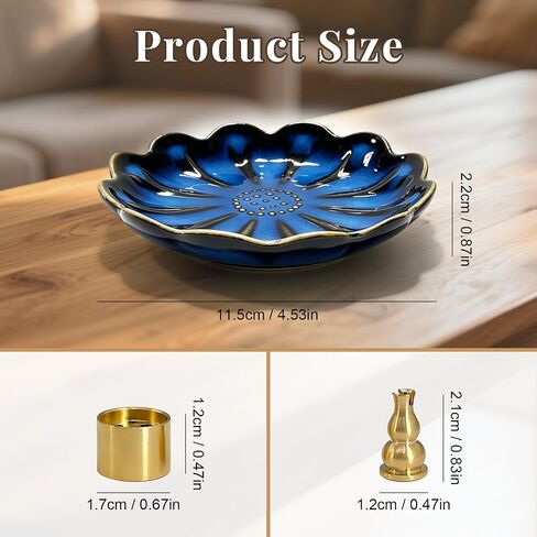 Incense Holder for Sticks, Ceramic Handmade Stick Incense Burner Tray with 2 Pcs Incense Holes – Multi-Purpose Ash Catcher for Sticks, Coils, White Sage & Palo Santo – Meditation Yoga Decor in Saudi Arabia