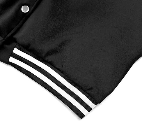 Women's Casual Baseball Jacket Colorblock Button Crop Bomber Jacket Classic and Versatile Style in Kuwait