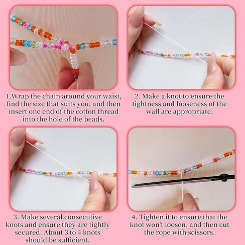 12 Pcs Bohemian Waist Beads Set African Belly Beads Chain 70 Inch Plus Size Body Chain Colorful for Women Summer Beach Bikini Waist Stomach Jewelry DIY Accessories in Kuwait