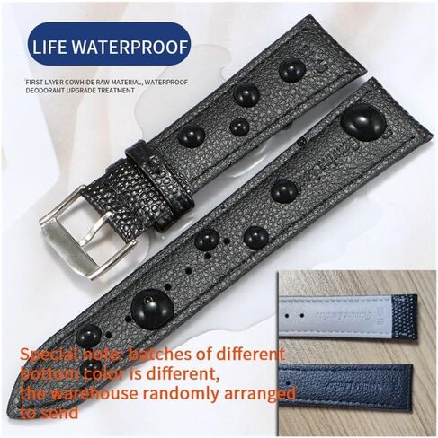 21mm Lizard Pattern Genuine Leather watchband fit for movado/Seagull/Rossini/Rolex Watch(Black M Gold_21x18mm) in Saudi Arabia