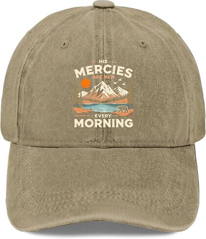 His Mercies are New Every Morning Hat for Womens Aesthetic Washed Distressed in Kuwait