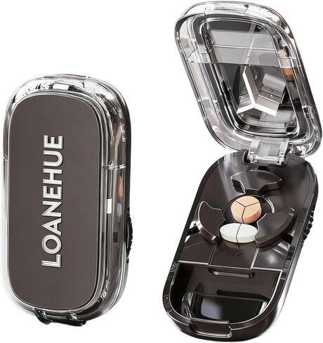 Precision Pill Cutter for Small and Tiny Pills, Sharp Blade with Storage Compartment, Travel-Friendly 1/2 Pill Splitter for Home/On-The-Go, Black in Saudi Arabia