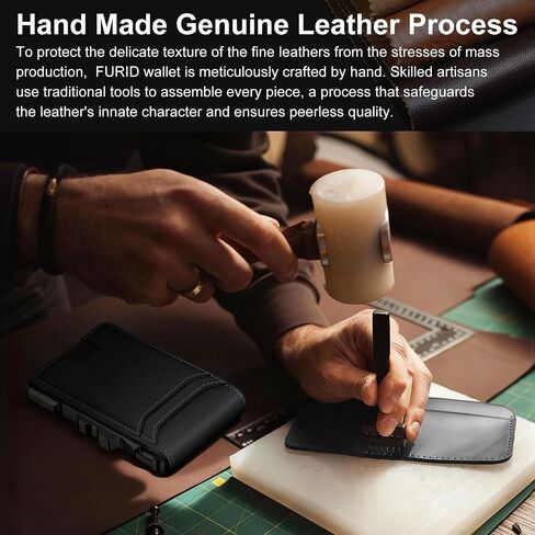 furid Genuine Leather Wallet with Chain: Slim RFID Minimalist Wallets with Money Clip - Smart Pop Up Credit Card Holder for Front Pocket - Gifts for Husband Father on Birthday Anniversary in Saudi Arabia