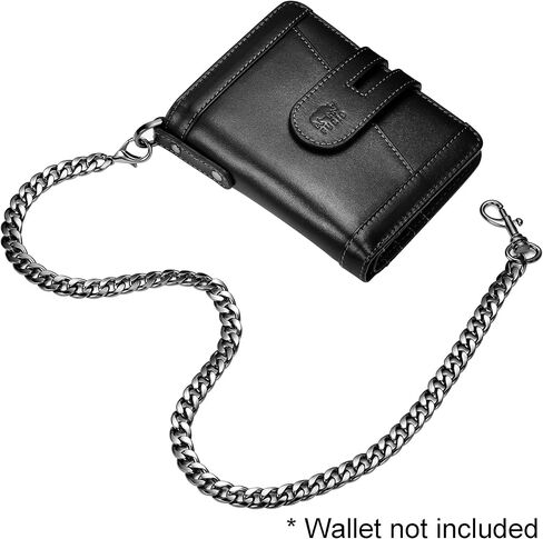 furid Genuine Leather Wallet with Chain: Slim RFID Minimalist Wallets with Money Clip - Smart Pop Up Credit Card Holder for Front Pocket - Gifts for Husband Father on Birthday Anniversary in Saudi Arabia