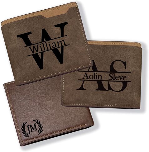 Custom Wallets for Men, Personalized Gifts Wallet for Husband Dad Best Dad Ever Customized Engraved Wallet with Name Photo Mens Leather Wallet Gifts for Father’s Day Christmas Anniversary Birthday in Kuwait