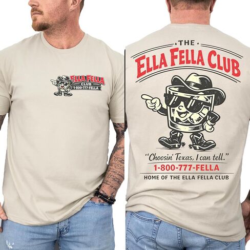 Ella Fella Club T-Shirt, Ellas Fellas Club Shirt, Country Music Fan Tee, Member Since 2023 Shirt, Vintage Western T-Shirt, Concert Outfit, Cowboy Aesthetic Shirt Multicolor in Kuwait