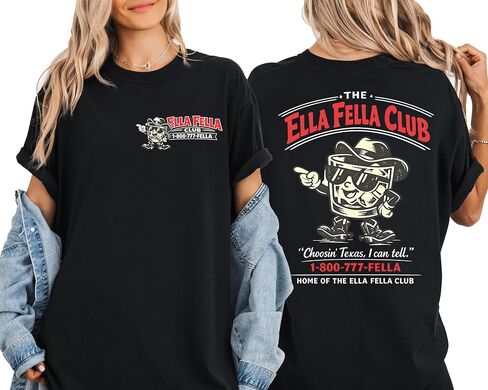 Ella Fella Club T-Shirt, Ellas Fellas Club Shirt, Country Music Fan Tee, Member Since 2023 Shirt, Vintage Western T-Shirt, Concert Outfit, Cowboy Aesthetic Shirt Multicolor in Kuwait