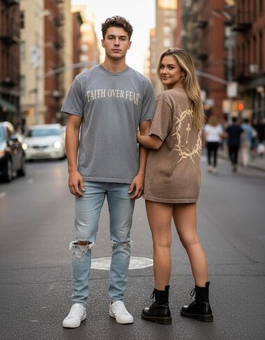 2 Packs Christian T Shirts for Men Oversized Tee Graphic Apparel Acid Washed Baggy Gym Top in Saudi Arabia