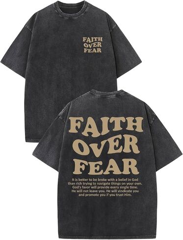 2 Packs Christian T Shirts for Men Oversized Tee Graphic Apparel Acid Washed Baggy Gym Top in Saudi Arabia