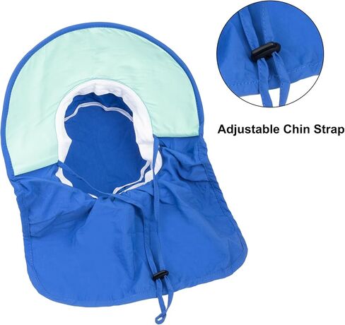 Kids Boys Sun hat with Neck Flap - Wide Brim Sun Protection Bucket Hat Summer Beach Hats for Girls Boys Age for 5-10 in Kuwait