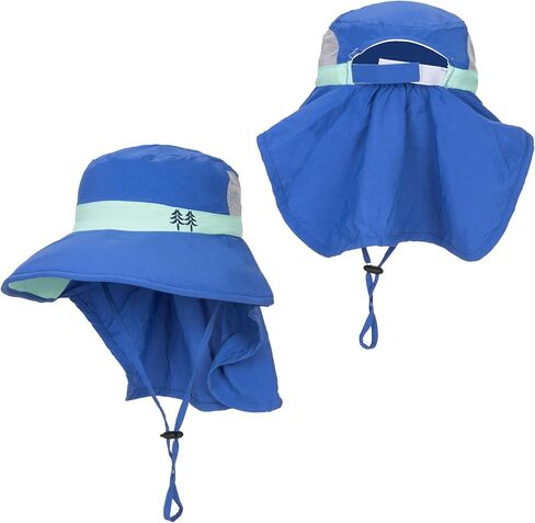 Kids Boys Sun hat with Neck Flap - Wide Brim Sun Protection Bucket Hat Summer Beach Hats for Girls Boys Age for 5-10 in Kuwait