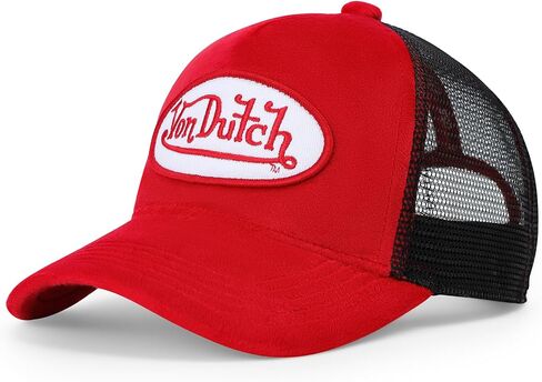 Von Dutch Kids Velvet Trucker Hat | Adjustable Mesh Snapback with Logo Patch & Soft Velvet Front in Kuwait