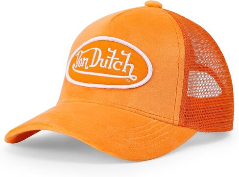 Von Dutch Kids Velvet Trucker Hat | Adjustable Mesh Snapback with Logo Patch & Soft Velvet Front in Kuwait