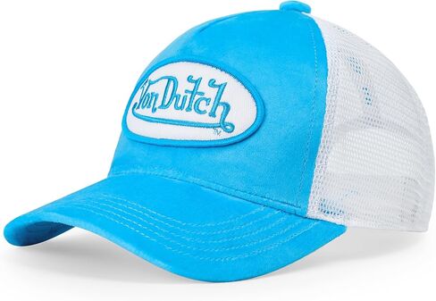 Von Dutch Kids Velvet Trucker Hat | Adjustable Mesh Snapback with Logo Patch & Soft Velvet Front in Kuwait