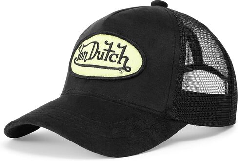 Von Dutch Kids Velvet Trucker Hat | Adjustable Mesh Snapback with Logo Patch & Soft Velvet Front in Kuwait