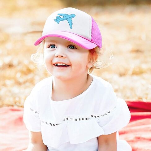 Summer Kids Trucker Hat Airplane B Polyester Boys Girls Sun Toddler Caps Light Blue Design Only Adjustable in Kuwait