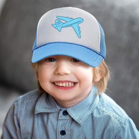 Summer Kids Trucker Hat Airplane B Polyester Boys Girls Sun Toddler Caps Light Blue Design Only Adjustable in Kuwait