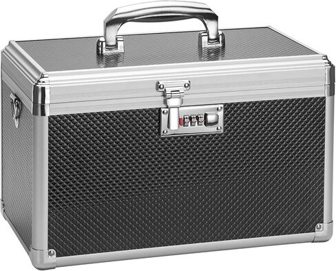 Medicine Storage Box with Code, Empty First Aid Box with Size 10 * 6 * 6.7", Safe Medication Storage Organizer for Home, Outdoor, Dorm- Silver in Saudi Arabia