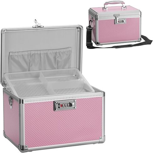 Medicine Storage Box with Code, Empty First Aid Box with Size 10 * 6 * 6.7", Safe Medication Storage Organizer for Home, Outdoor, Dorm- Silver in Saudi Arabia