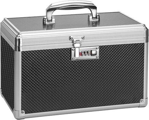Medicine Storage Box with Code, Empty First Aid Box with Size 10 * 6 * 6.7", Safe Medication Storage Organizer for Home, Outdoor, Dorm- Silver in Saudi Arabia