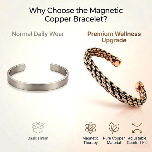 Pure Copper Bracelet for Men & Women - Set of 3 | 99.99% Solid Copper Adjustable Kada Cuff Bangle | Handcrafted Unisex Wristband | Anniversary Birthday Gift in Kuwait