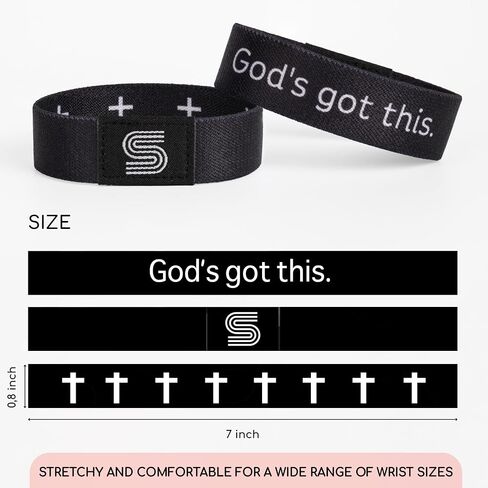 Bible Verse Bracelets Fathers Day Gift For Dad, Daily Scripture Tap Phone Wristbands For Women, Men, Teens, Kids, Christian Religious Gifts For Prayer, Jesus Faith Bracelets (God's got this) in Saudi Arabia