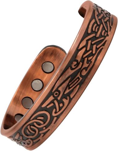 Pure Copper Magnetic Heavyweight Cuff Bracelet for Men, with 8 Magnets 3500 Gauss in Saudi Arabia