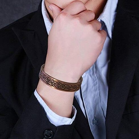 Pure Copper Magnetic Heavyweight Cuff Bracelet for Men, with 8 Magnets 3500 Gauss in Saudi Arabia