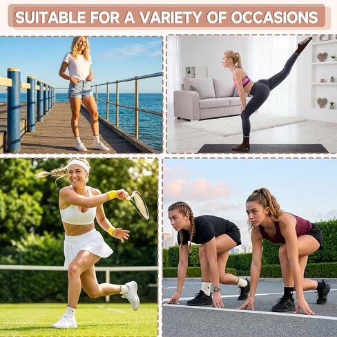 4 pairs Cute Pilates Socks with Grips for Women, Yoga Socks with Bow/Heart Pattern for Ballet Dance Workout in Kuwait