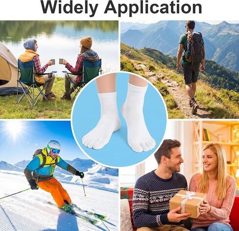 4 Pair Women Toe Socks, Cotton Breathable Compression Crew Five Toe Finger Socks Five Finger Cotton Sock with Toes for Running Daily Yoga Woman Men in Kuwait