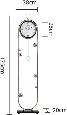 Grandfather Clocks Modern Floor Clock, Gold Plated Standing Clocks Home Decor with Storage Basket, Wine Rack Grandfather Vertical in Saudi Arabia