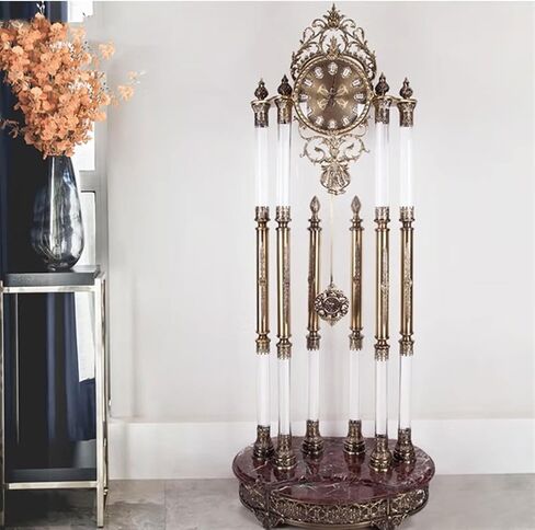 Grandfather Clocks Clock Ornament Crystal Floor Hourly Vertical Pendulum Light Luxury Table Personality in Kuwait