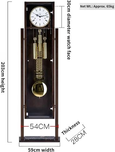 Grandfather Clocks Wood Grandfather Clock Floor Mechanical Chimes Decorative for Living Room in Kuwait