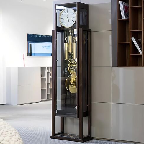 Grandfather Clocks Wood Grandfather Clock Floor Mechanical Chimes Decorative for Living Room in Kuwait