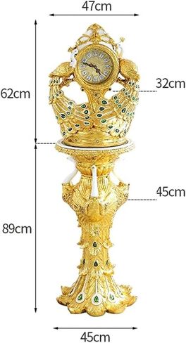 Grandfather Clocks Floor Clock Living Room Modern Peacock Vertical Villa Decoration Hall Retro Mute Luxury Ornaments in Saudi Arabia