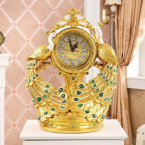 Grandfather Clocks Floor Clock Living Room Modern Peacock Vertical Villa Decoration Hall Retro Mute Luxury Ornaments in Saudi Arabia
