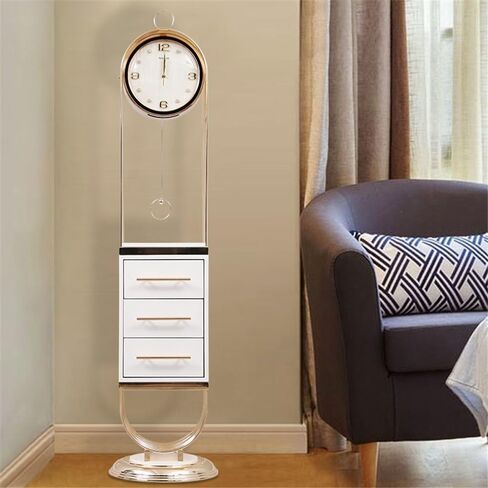 Grandfather Clocks Floor Clock with Three Drawers Modern American Mute Retro Vertical Bell Wine Rack Standing Grandfather in Saudi Arabia