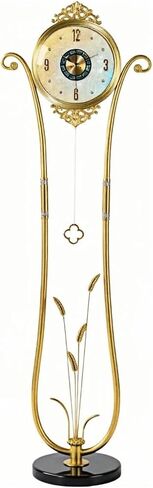 Grandfather Clocks Metal Floor Standing Clock Quartz Pendulum Silent for Entryway and Office in Kuwait