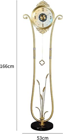 Grandfather Clocks Metal Floor Standing Clock Quartz Pendulum Silent for Entryway and Office in Kuwait