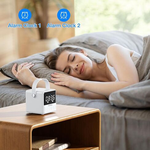 Small Portable Bluetooth Speaker, Crystal Clear Sound with LED Time Display, Built-in Mic, Support TWS Pairing and TF Card Slot for Home/Outdoor(Black) in Kuwait
